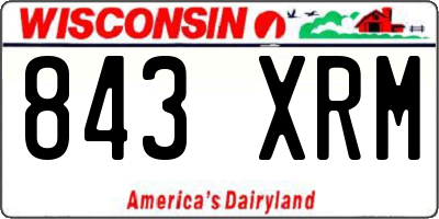 WI license plate 843XRM