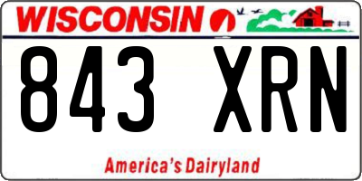 WI license plate 843XRN