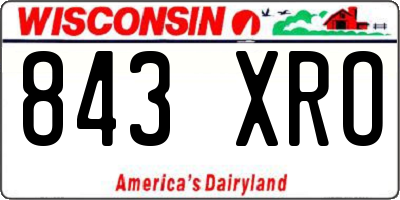WI license plate 843XRO