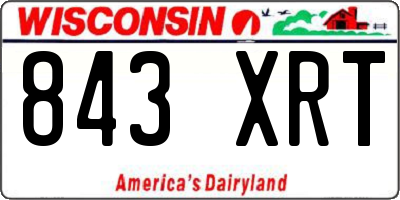 WI license plate 843XRT