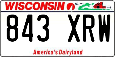WI license plate 843XRW