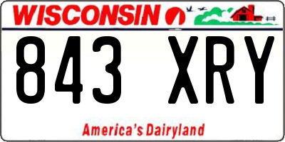 WI license plate 843XRY
