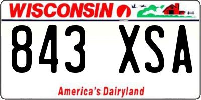 WI license plate 843XSA