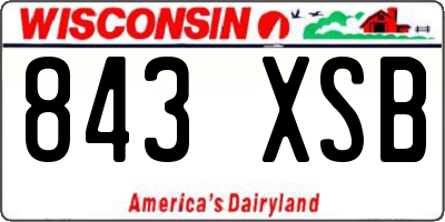 WI license plate 843XSB