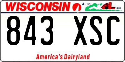 WI license plate 843XSC