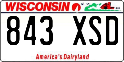 WI license plate 843XSD