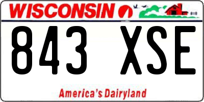 WI license plate 843XSE