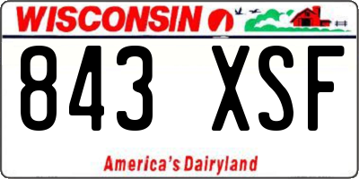 WI license plate 843XSF