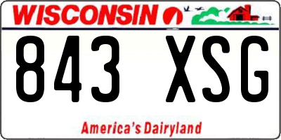 WI license plate 843XSG