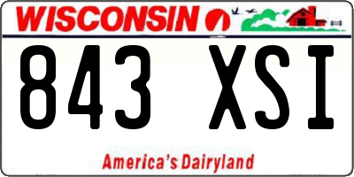 WI license plate 843XSI
