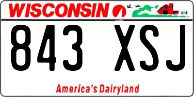 WI license plate 843XSJ