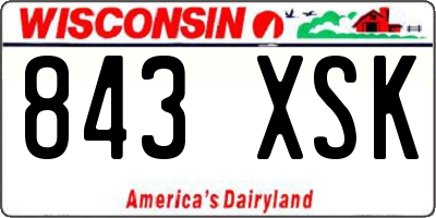 WI license plate 843XSK
