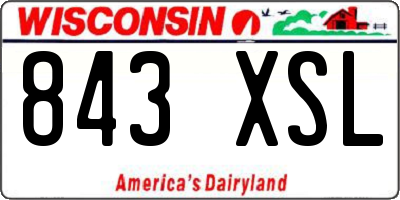WI license plate 843XSL