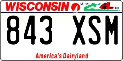 WI license plate 843XSM