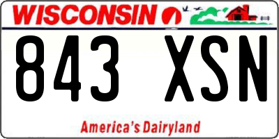 WI license plate 843XSN