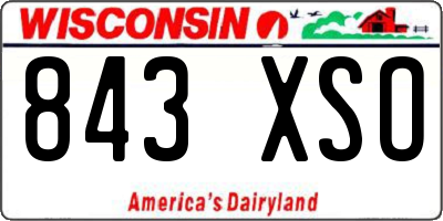 WI license plate 843XSO