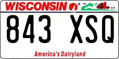 WI license plate 843XSQ