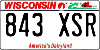WI license plate 843XSR