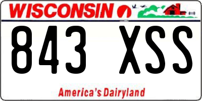 WI license plate 843XSS