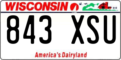 WI license plate 843XSU