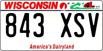 WI license plate 843XSV