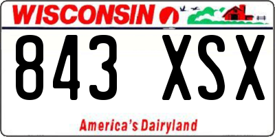 WI license plate 843XSX