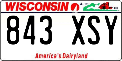 WI license plate 843XSY