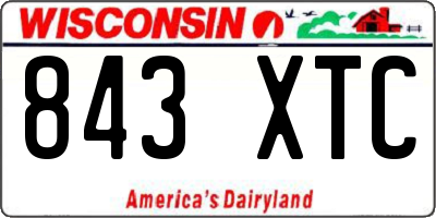 WI license plate 843XTC