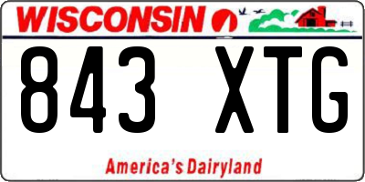 WI license plate 843XTG