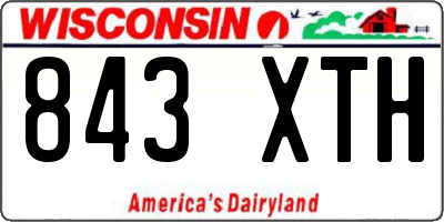 WI license plate 843XTH