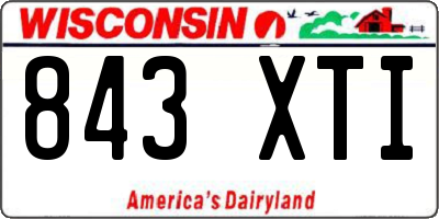 WI license plate 843XTI