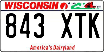 WI license plate 843XTK