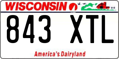 WI license plate 843XTL