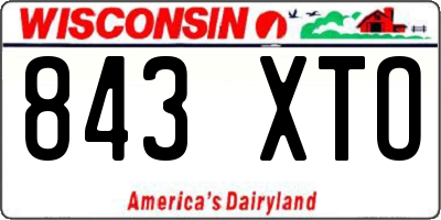 WI license plate 843XTO
