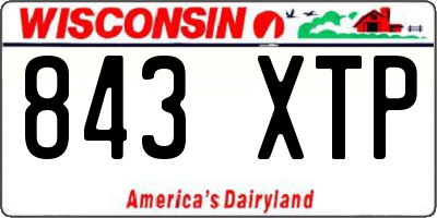 WI license plate 843XTP