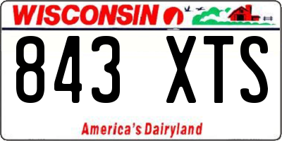 WI license plate 843XTS