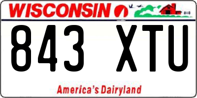 WI license plate 843XTU