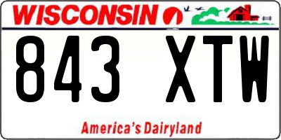 WI license plate 843XTW