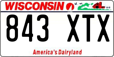 WI license plate 843XTX