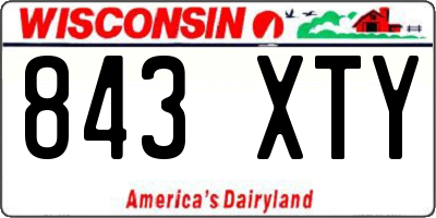 WI license plate 843XTY