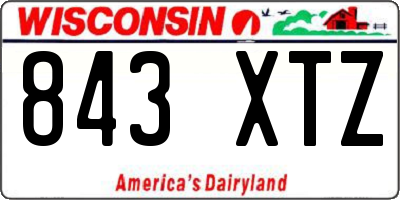WI license plate 843XTZ