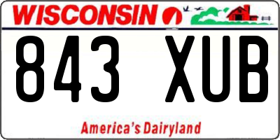 WI license plate 843XUB