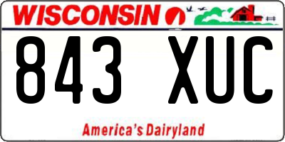 WI license plate 843XUC