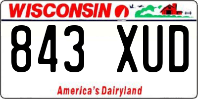 WI license plate 843XUD