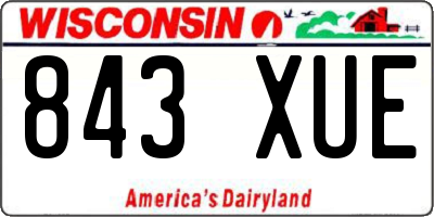 WI license plate 843XUE