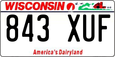 WI license plate 843XUF