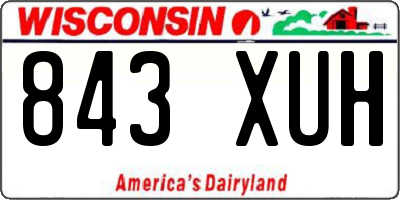 WI license plate 843XUH