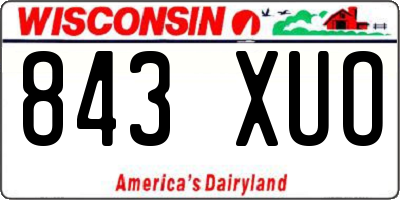 WI license plate 843XUO