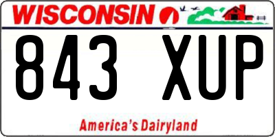 WI license plate 843XUP