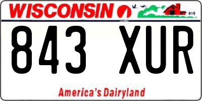 WI license plate 843XUR